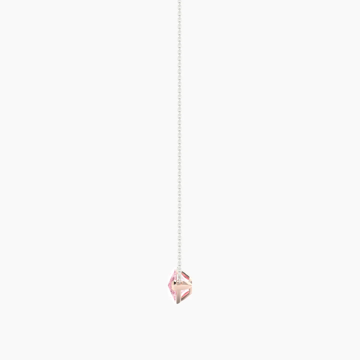 Solitaire | 18k White & Rose Gold 3 ct Pink Lab Diamond Pear Cut Pendant