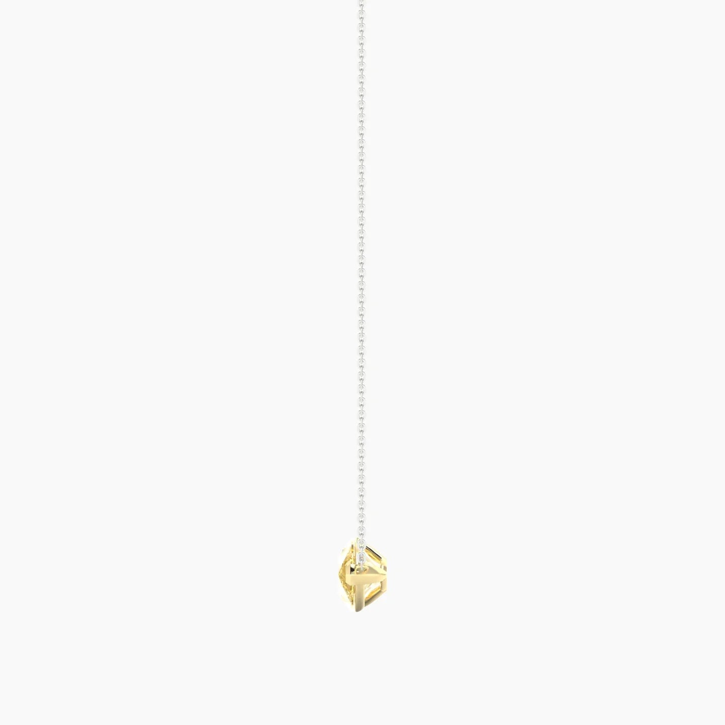 Solitaire | 18k White & Yellow Gold 3 ct Yellow Lab Diamond Pear Cut Pendant