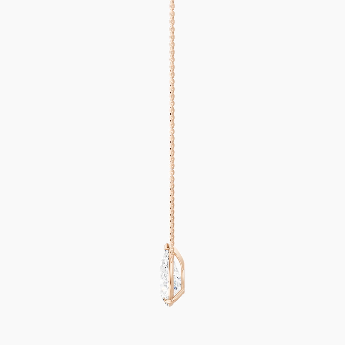 Solitaire | 18k Rose Gold 3 ct White Lab Diamond Pear Pendant