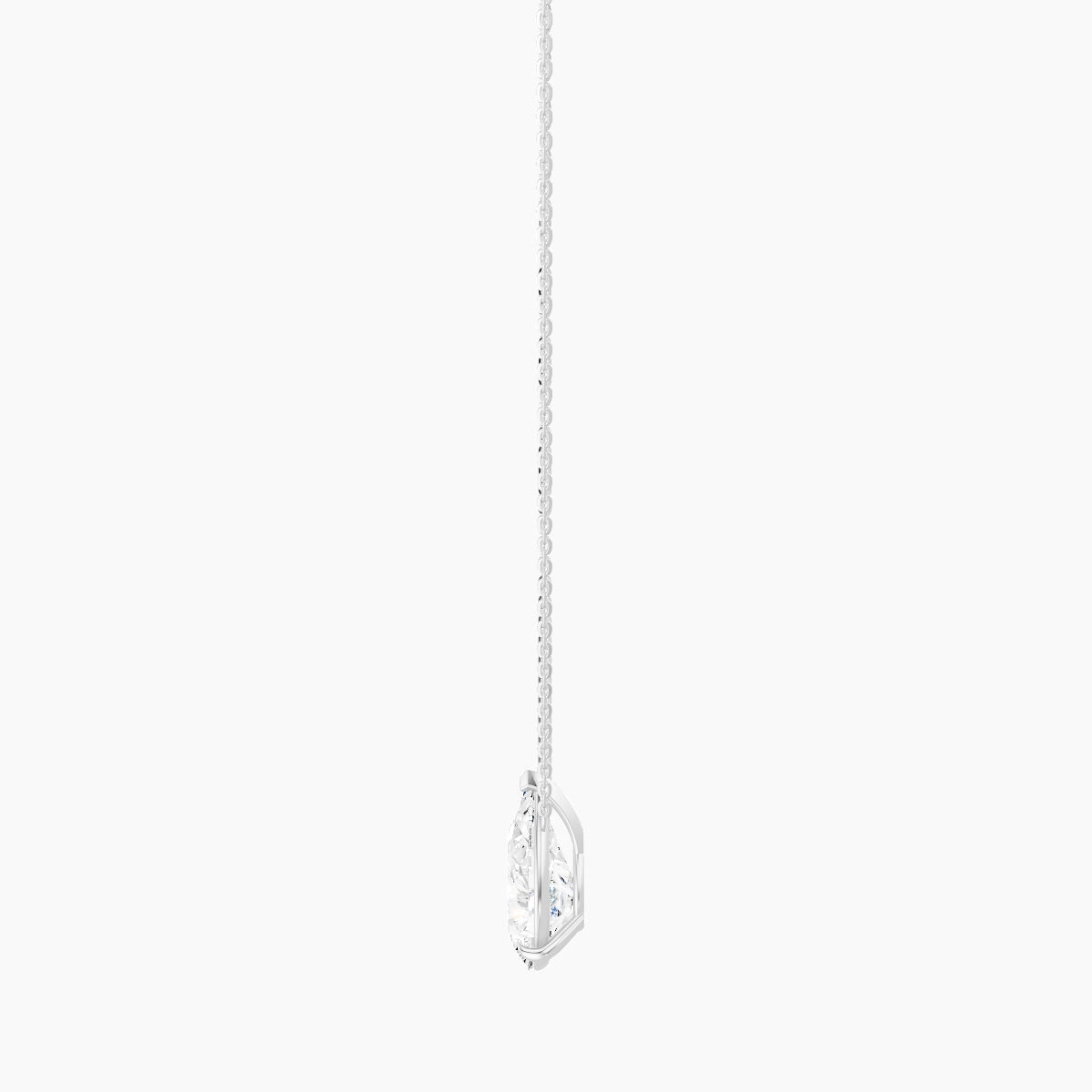 Solitaire | 18k White Gold 3 ct White Lab Diamond Pear Pendant