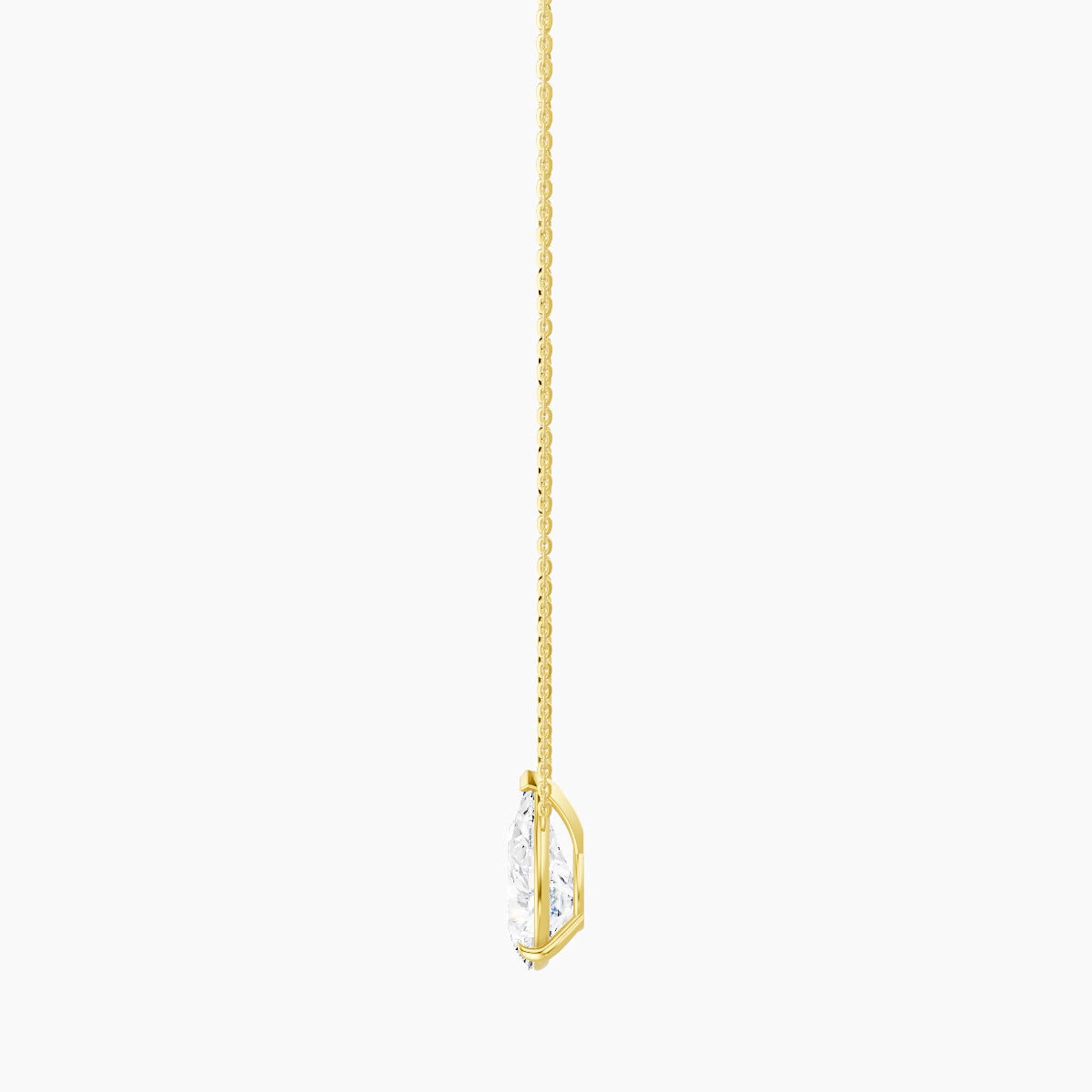Solitaire | 18k Yellow Gold 3 ct White Lab Diamond Pear Pendant