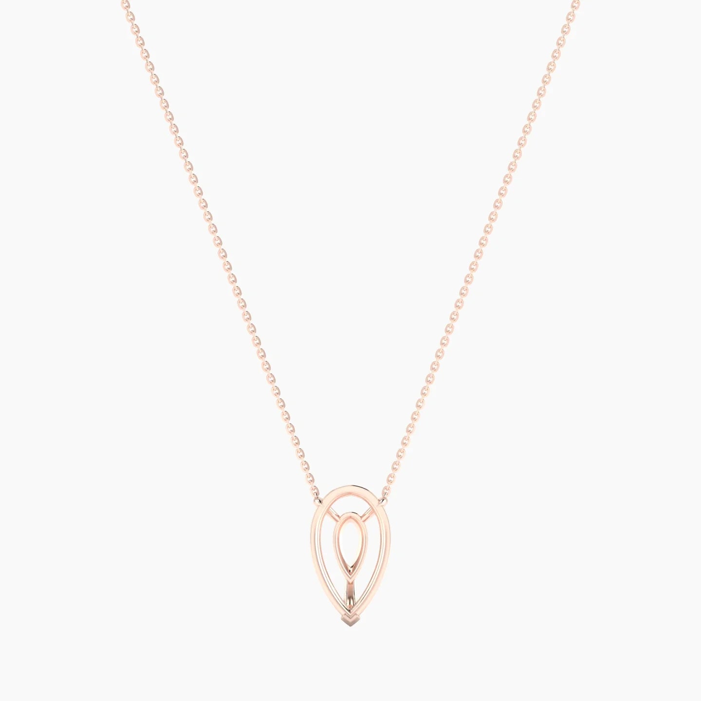 Solitaire | 18k Rose Gold 5-7.99 ct Pear Cut Pendant Setting