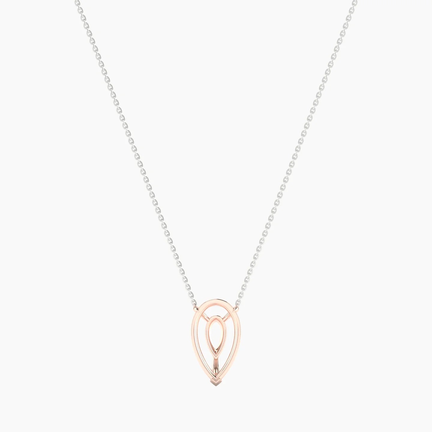 Solitaire | 18k White & Rose Gold 5-7.99 ct Pear Cut Pendant Setting