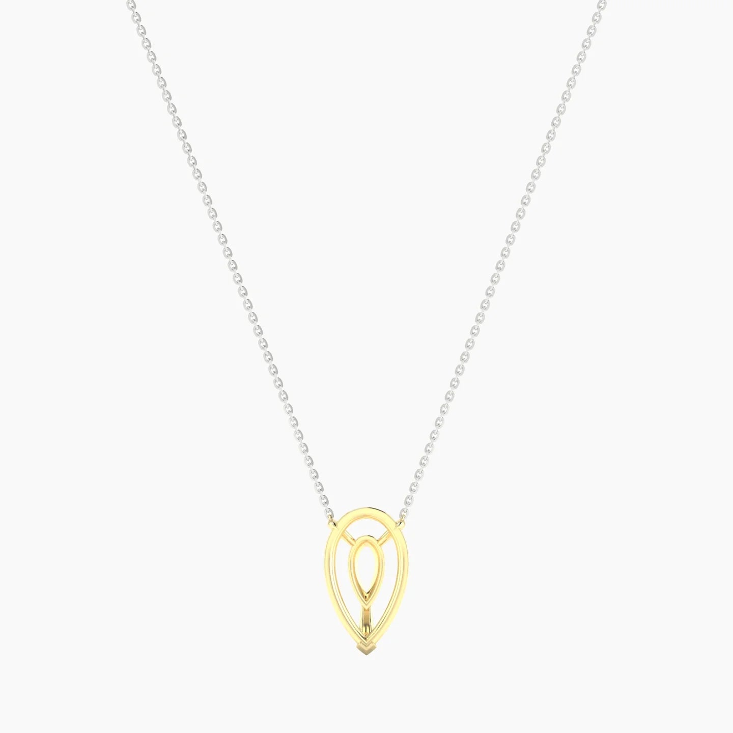 Solitaire | 18k White & Yellow Gold 5-7.99 ct Pear Cut Pendant Setting