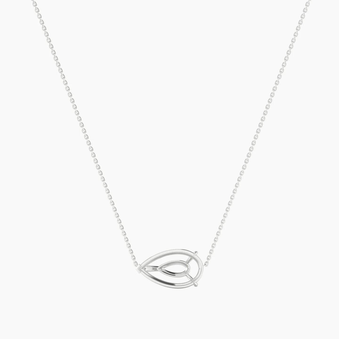 Solitaire | 18k White Gold 5-7.99 ct Pear Cut Pendant Setting