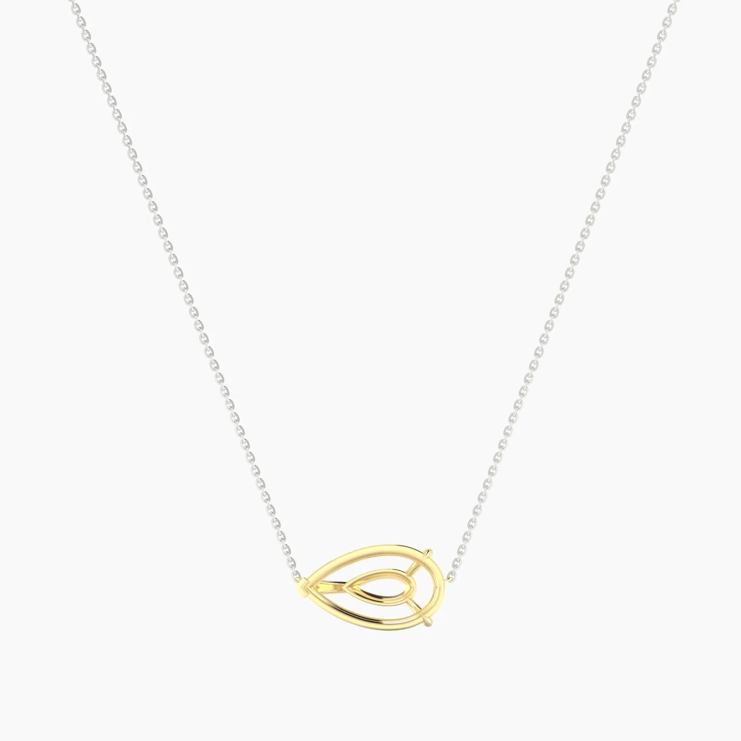 Solitaire | 18k White & Yellow Gold 5-7.99 ct Pear Cut Pendant Setting