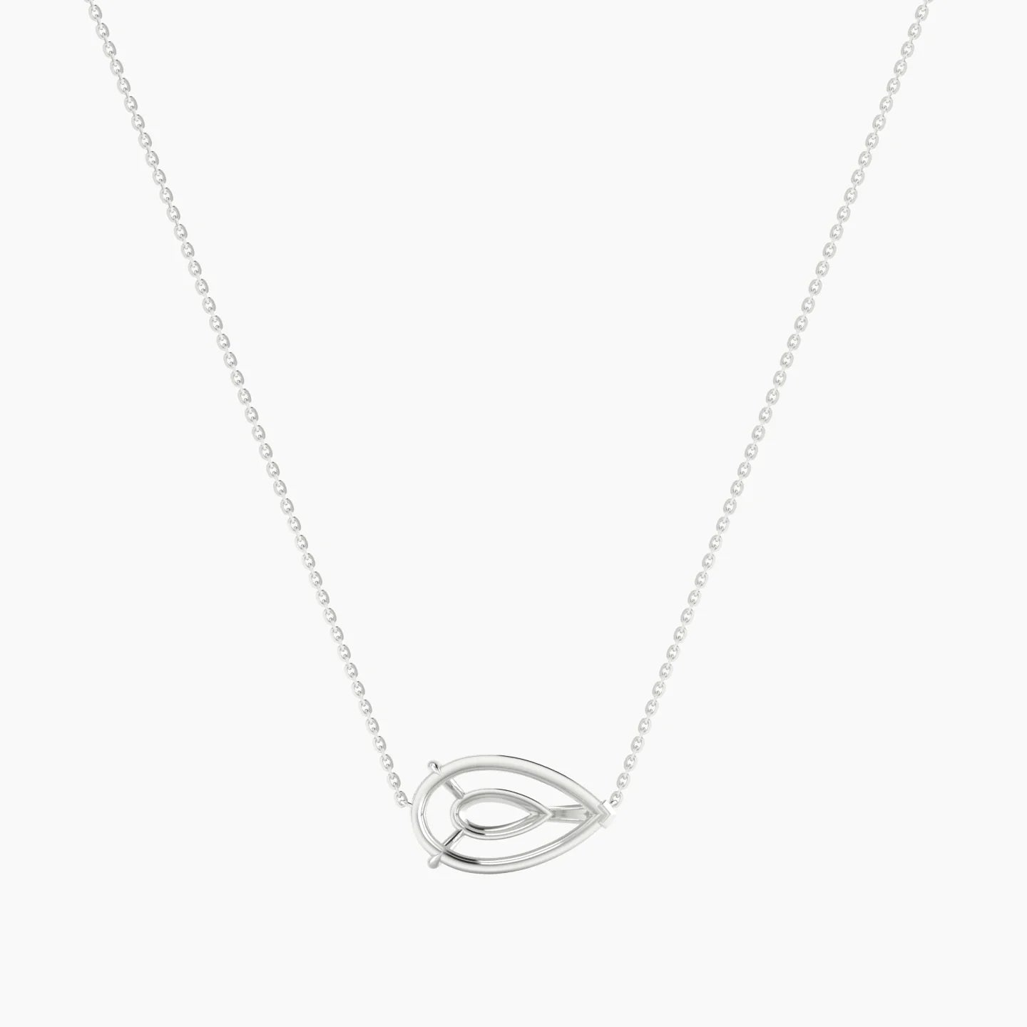 Solitaire | 18k White Gold 5-7.99 ct Pear Cut Pendant Setting