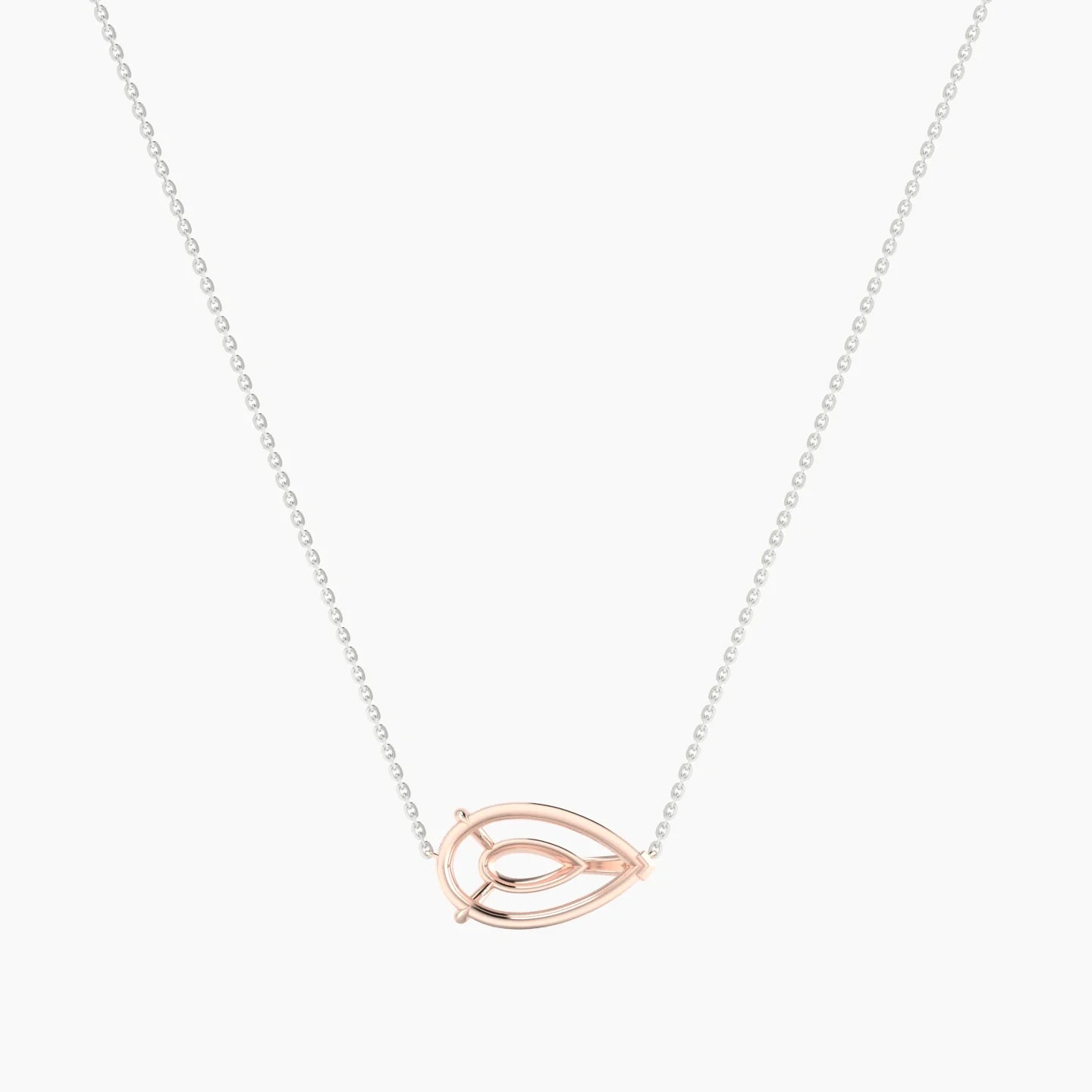 Solitaire | 18k White & Rose Gold 5-7.99 ct Pear Cut Pendant Setting