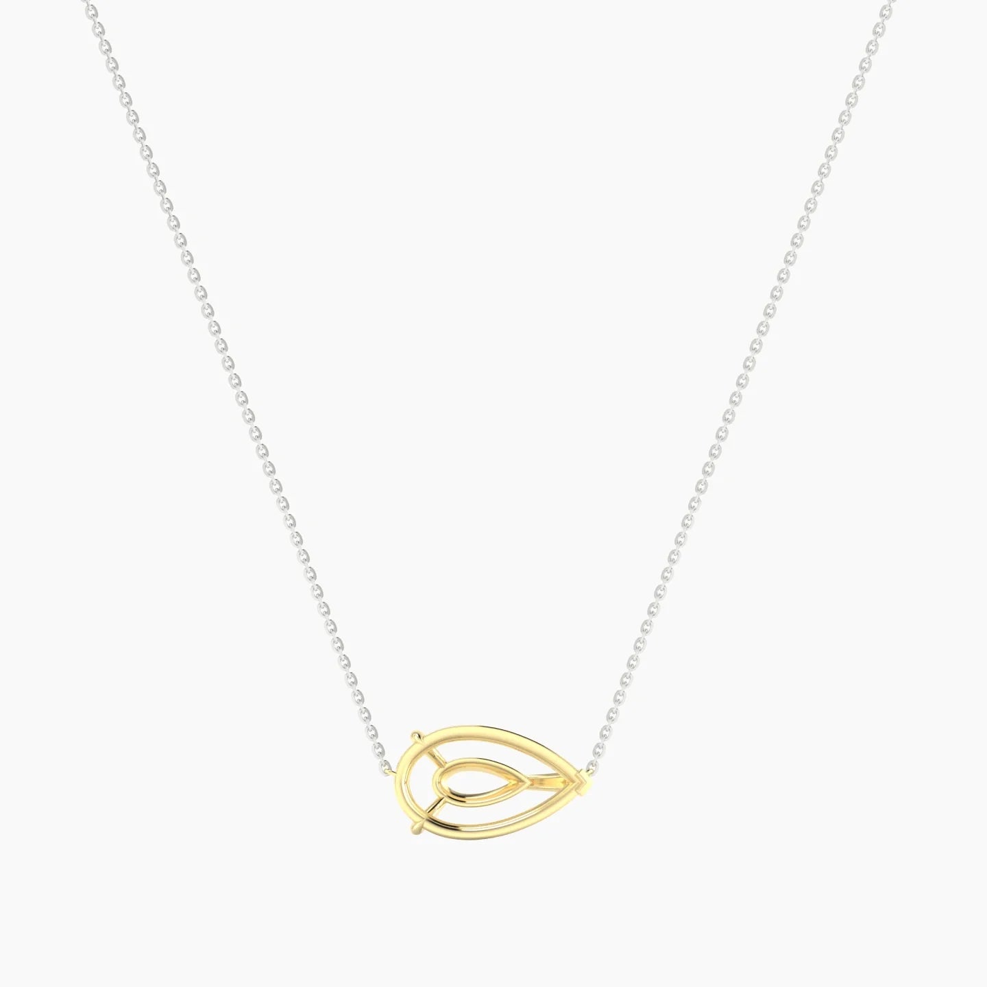 Solitaire | 18k White & Yellow Gold 5-7.99 ct Pear Cut Pendant Setting