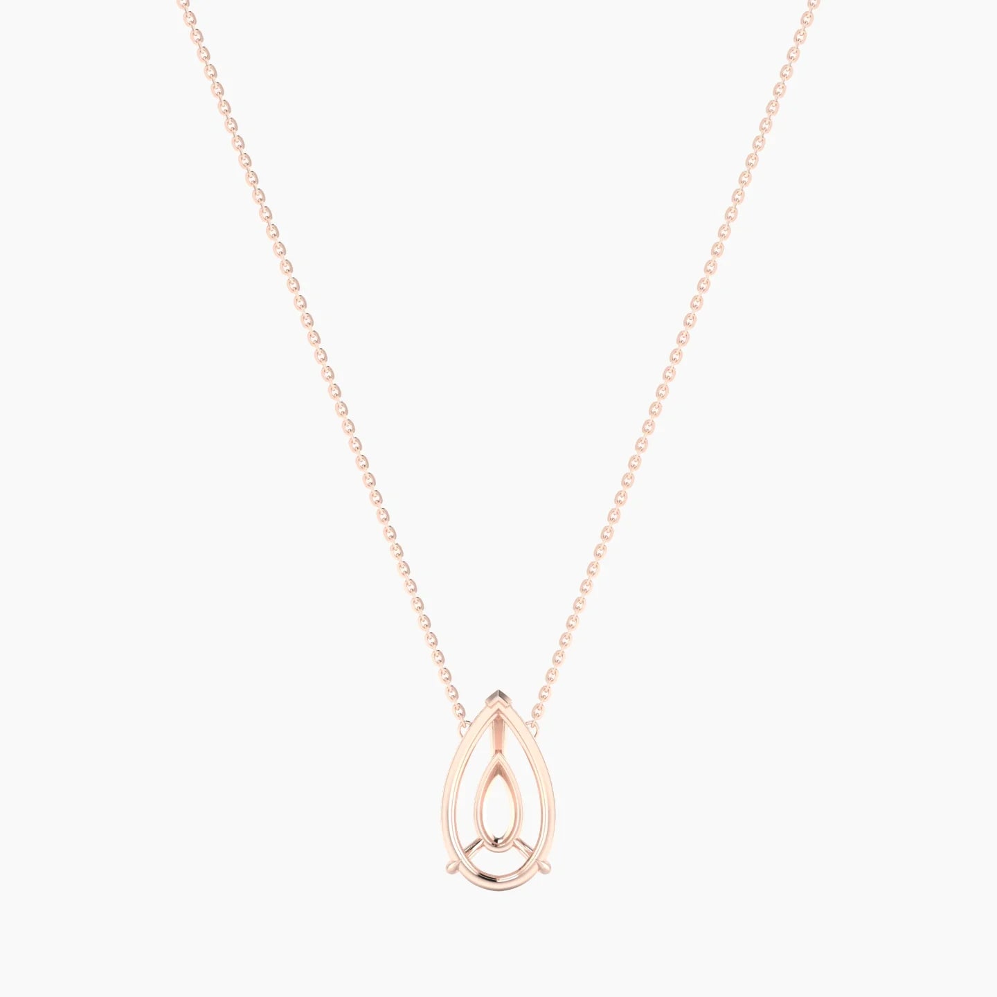 Solitaire | 18k Rose Gold 5-7.99 ct Pear Cut Pendant Setting