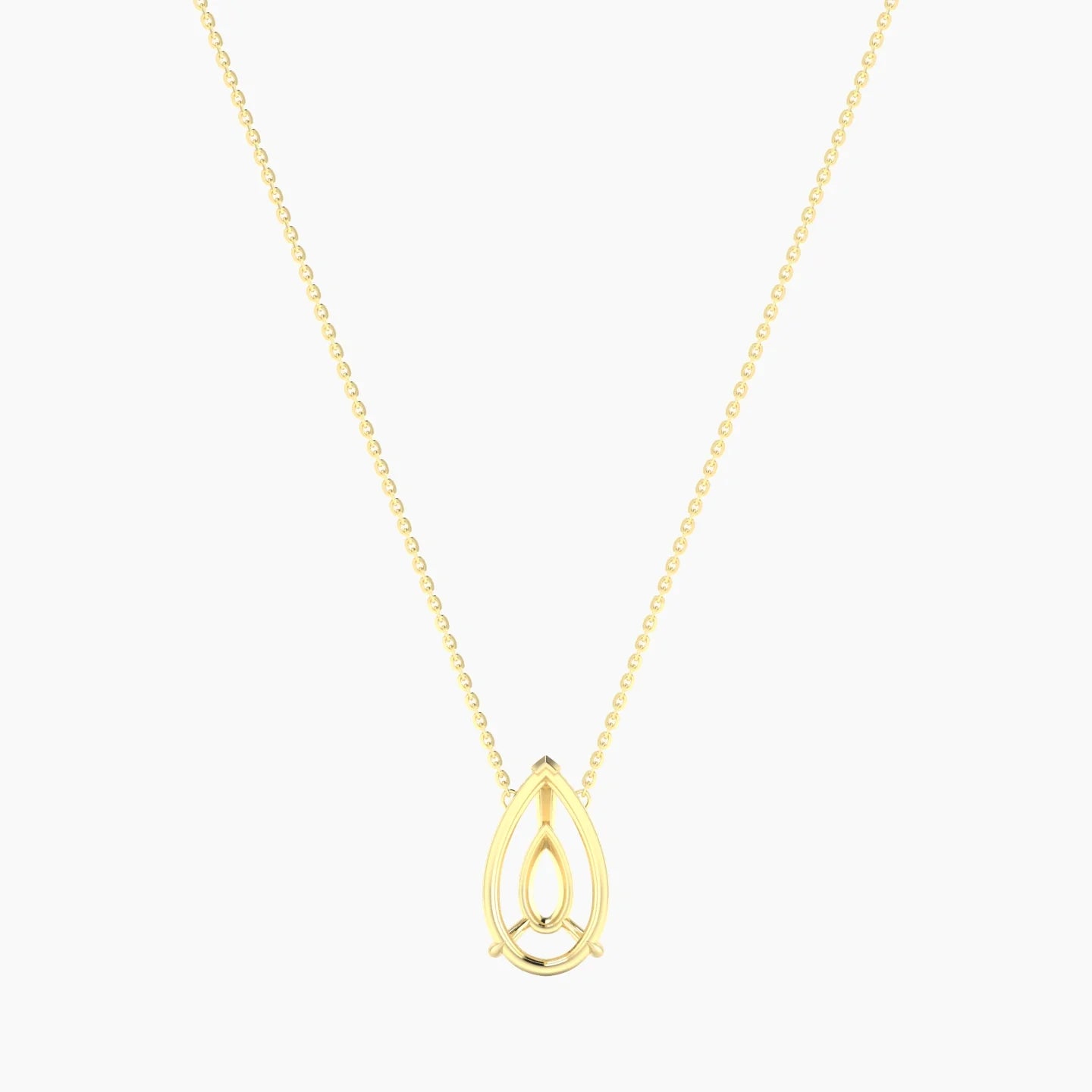 Solitaire | 18k Yellow Gold 5-7.99 ct Pear Cut Pendant Setting