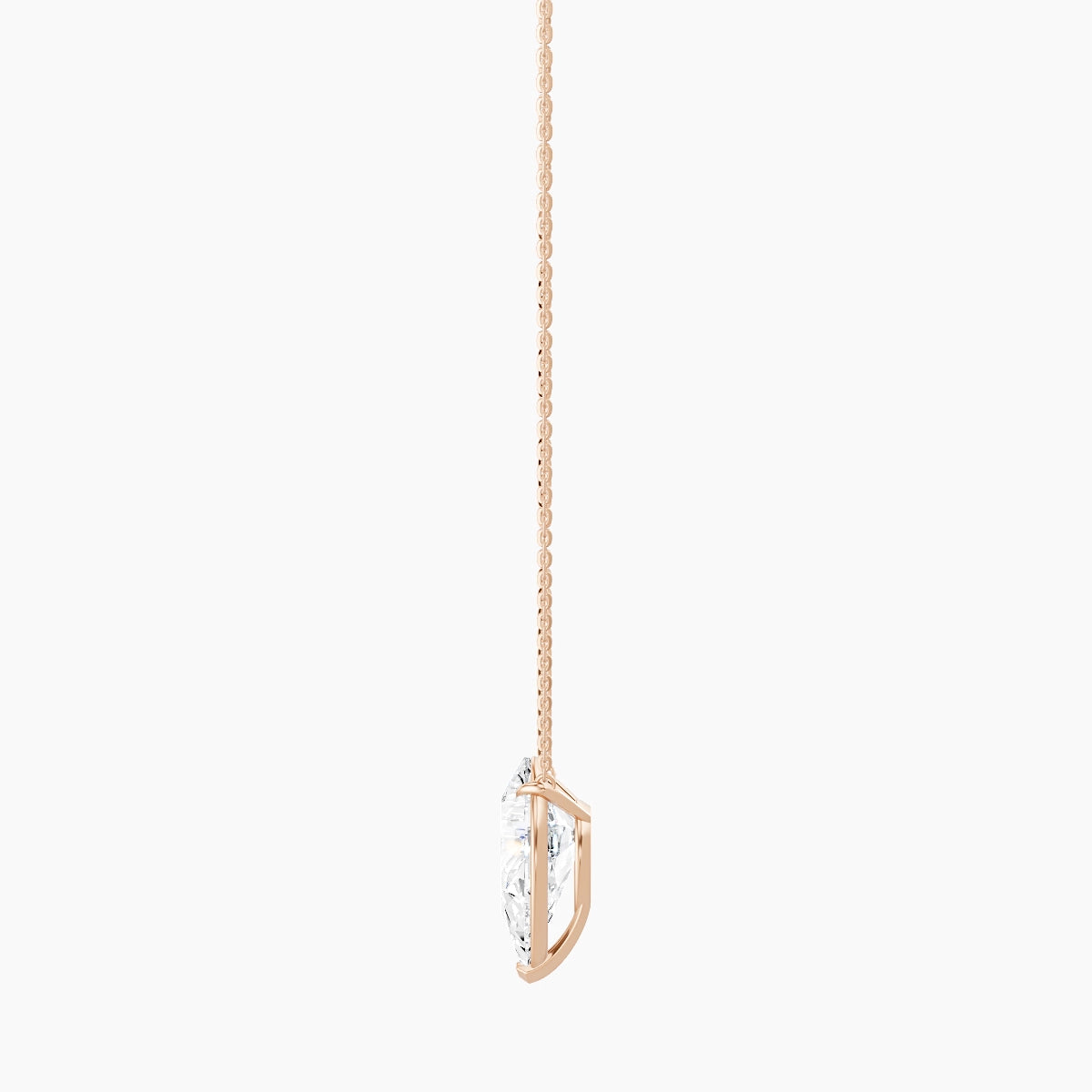Solitaire | 18k Rose Gold 5 ct White Lab Diamond Pear Pendant