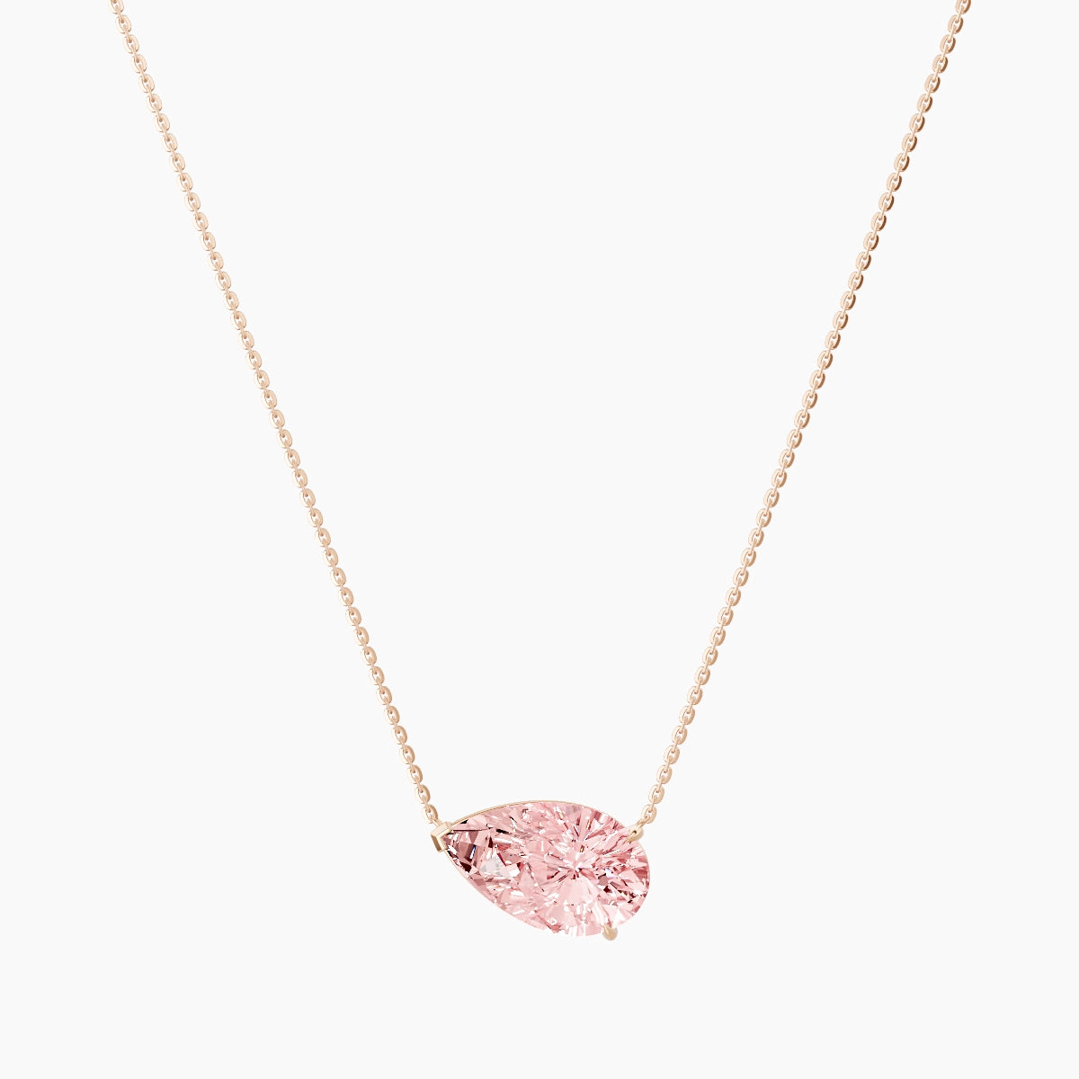 Solitaire | 18k Rose Gold 5 ct Pink Lab Diamond Pear Pendant