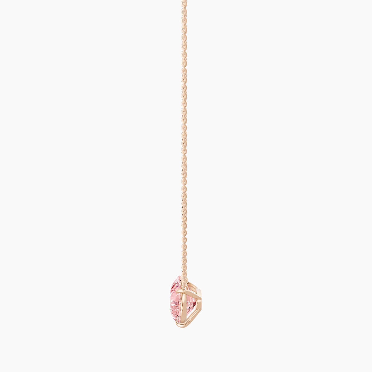 Solitaire | 18k Rose Gold 5 ct Pink Lab Diamond Pear Pendant