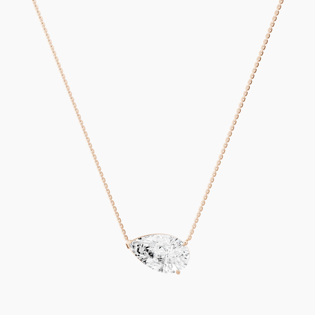 Solitaire | 18k Rose Gold 5 ct White Lab Diamond Pear Pendant