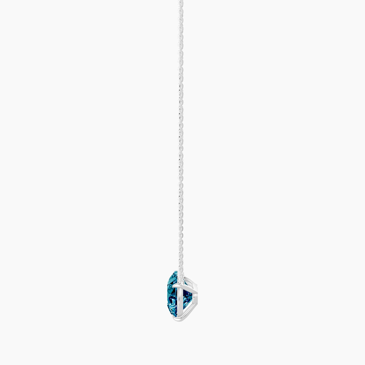 Solitaire | 18k White Gold 5 ct Blue Lab Diamond Pear Pendant
