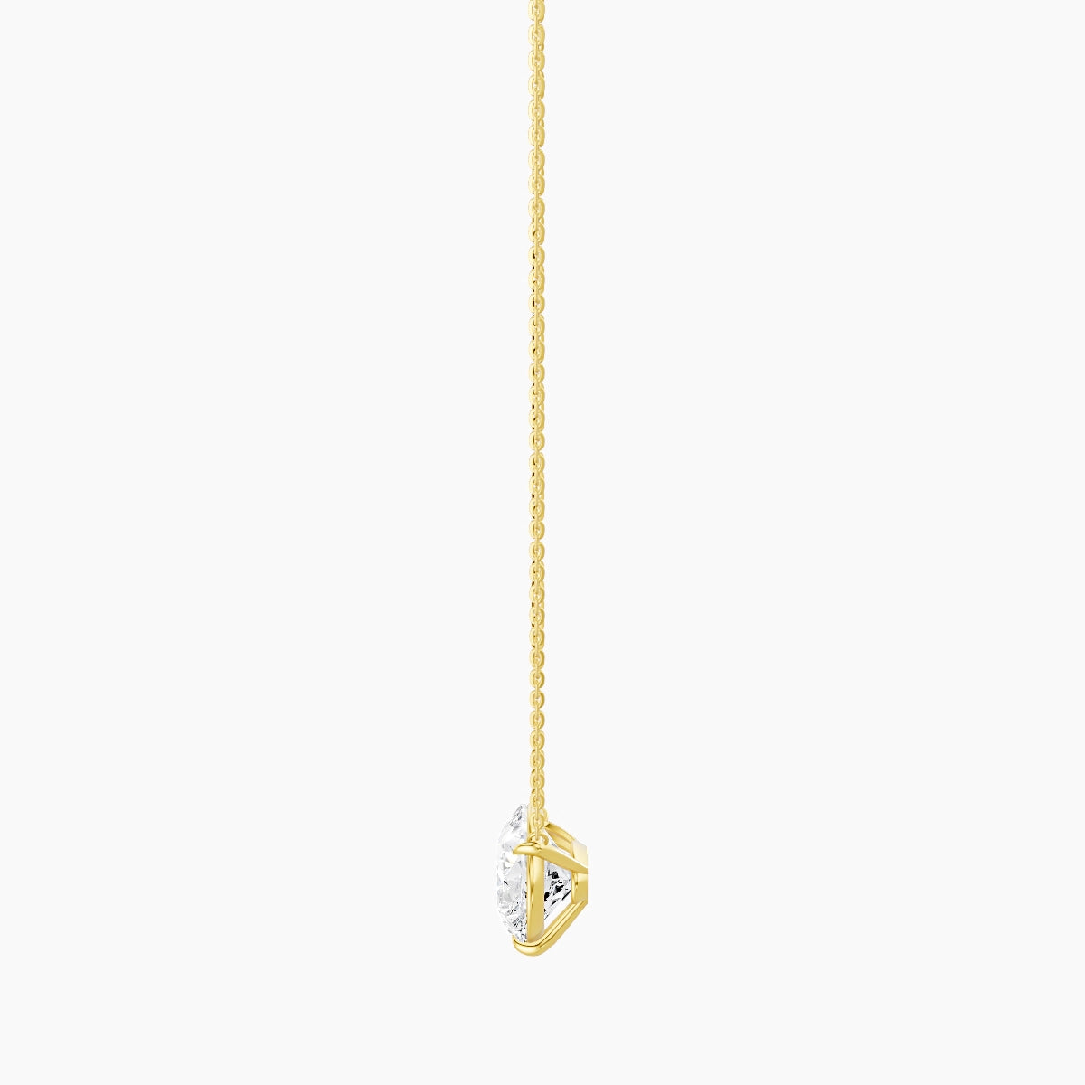 Solitaire | 18k Yellow Gold 5 ct White Lab Diamond Pear Pendant