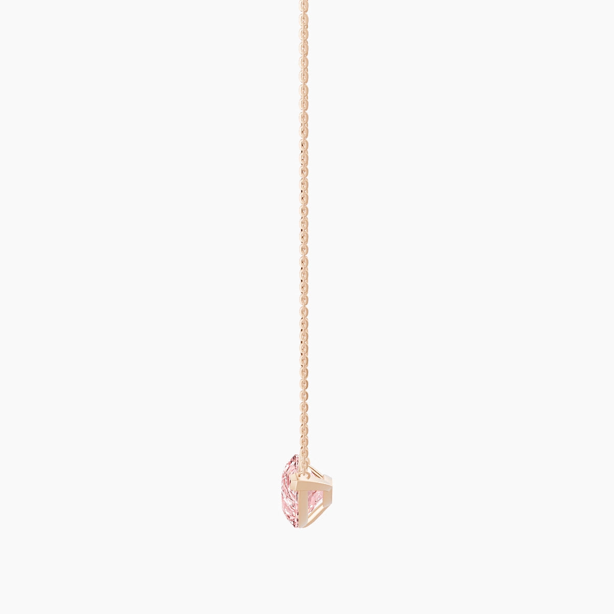 Solitaire | 18k Rose Gold 5 ct Pink Lab Diamond Pear Pendant