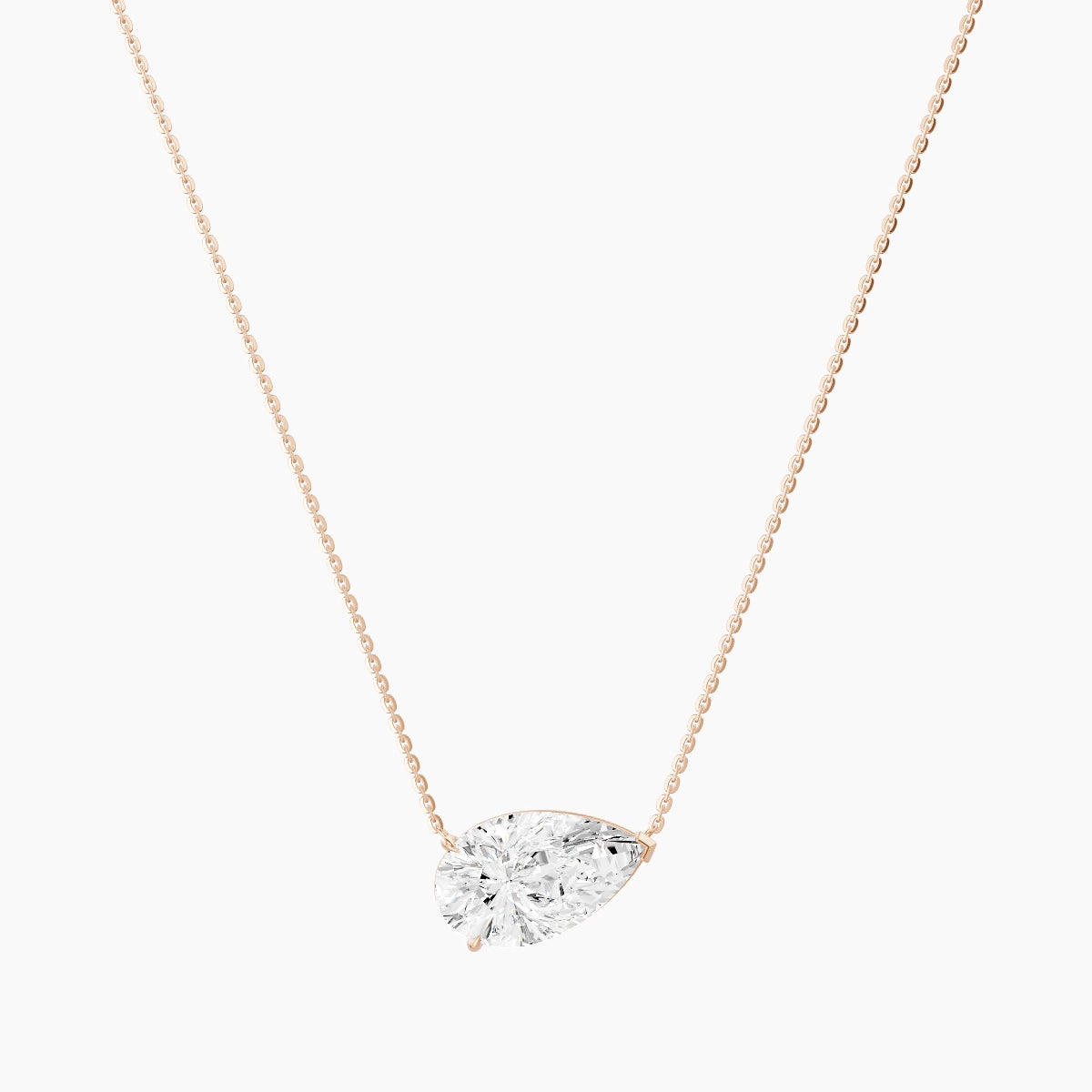 Solitaire | 18k Rose Gold 5 ct White Lab Diamond Pear Pendant