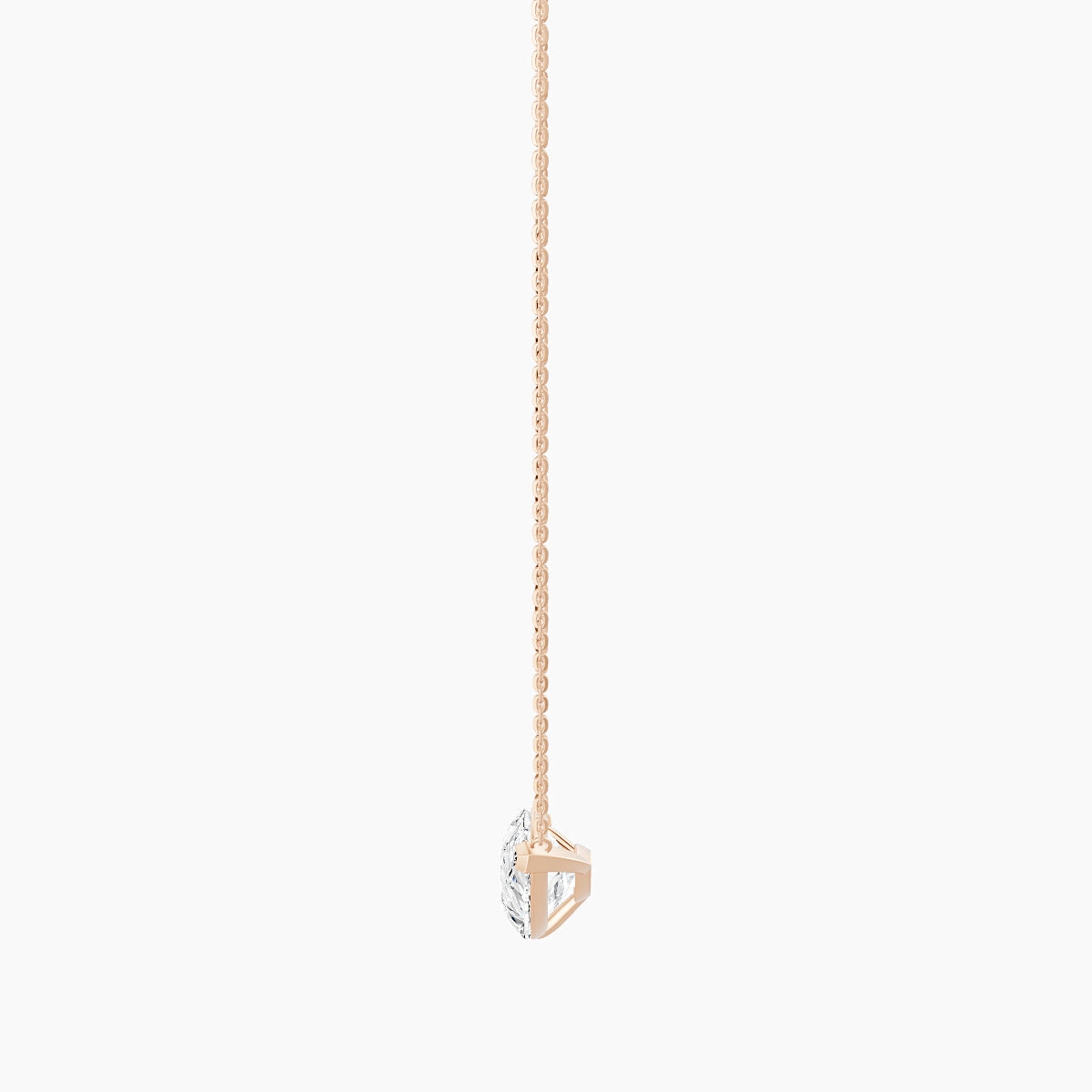 Solitaire | 18k Rose Gold 5 ct White Lab Diamond Pear Pendant