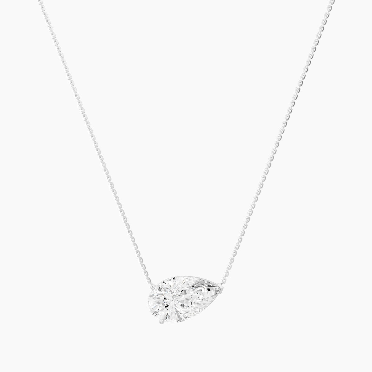 Solitaire | 18k White Gold 5 ct White Lab Diamond Pear Pendant