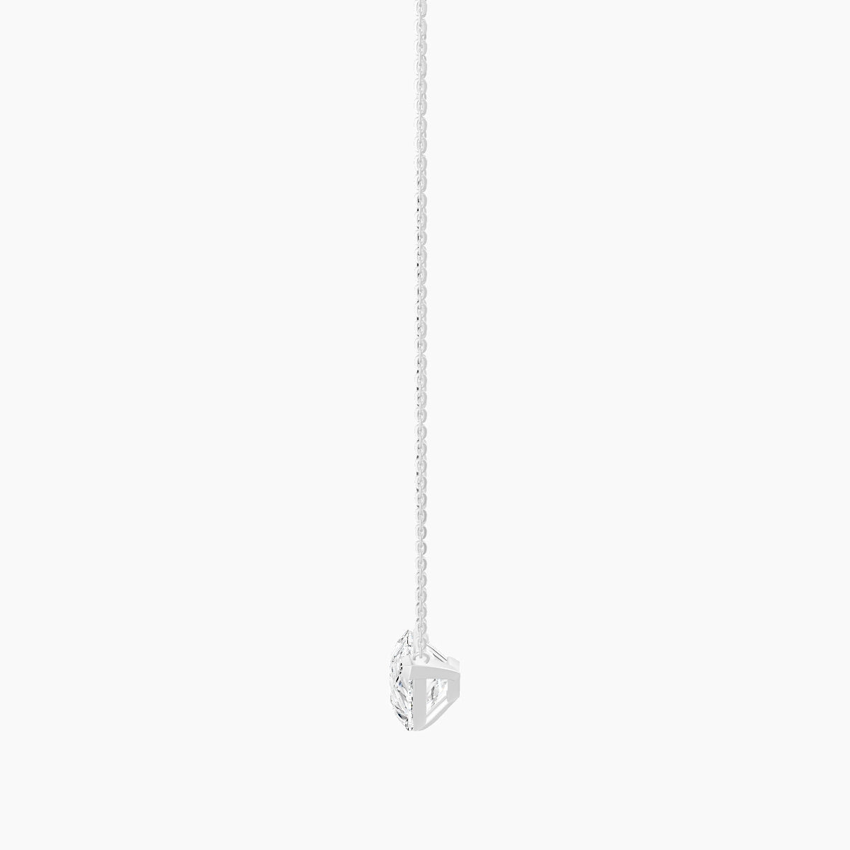 Solitaire | 18k White Gold 5 ct White Lab Diamond Pear Pendant