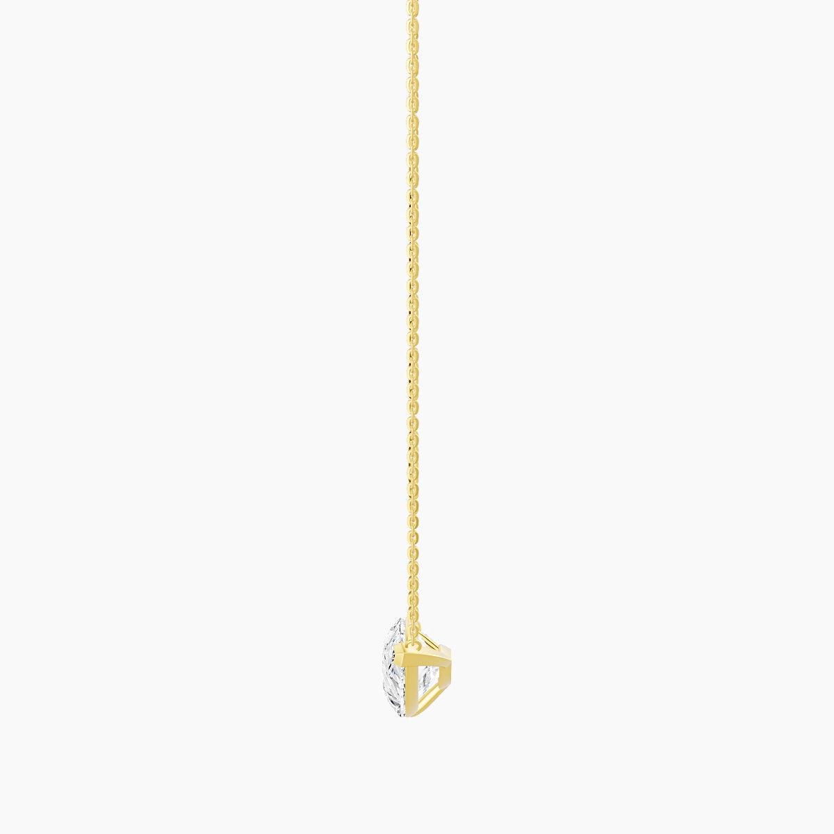 Solitaire | 18k Yellow Gold 5 ct White Lab Diamond Pear Pendant