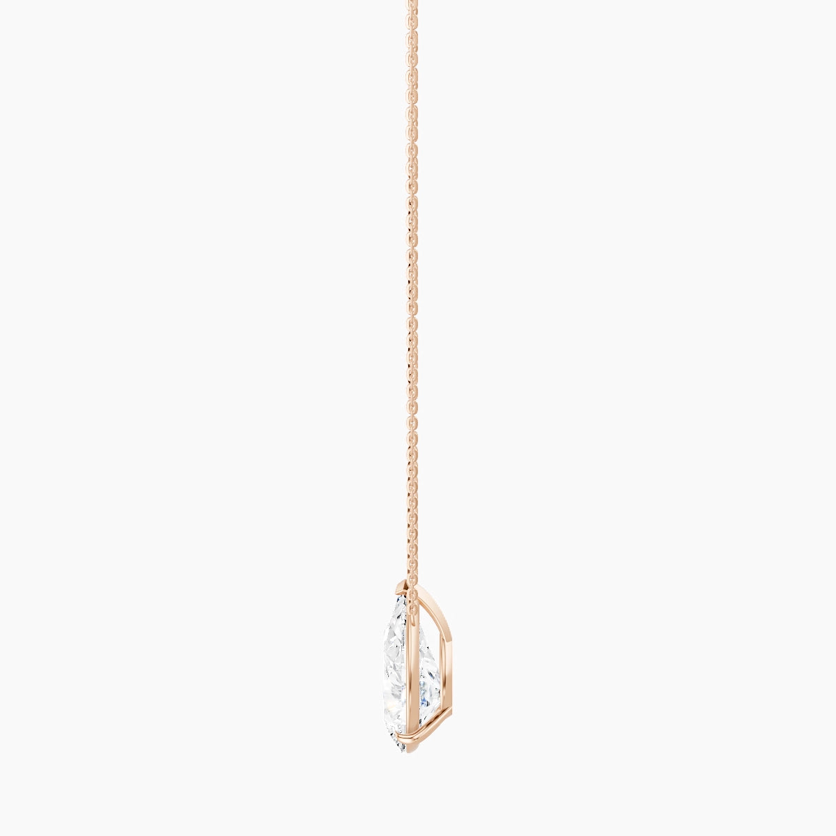 Solitaire | 18k Rose Gold 5 ct White Lab Diamond Pear Pendant