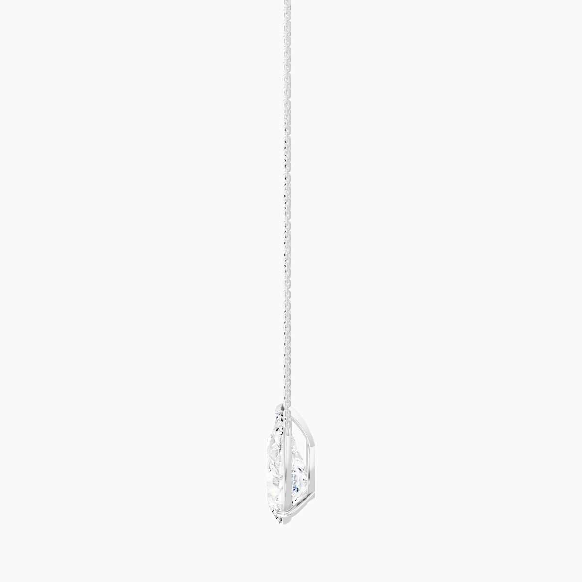 Solitaire | 18k White Gold 5 ct White Lab Diamond Pear Pendant