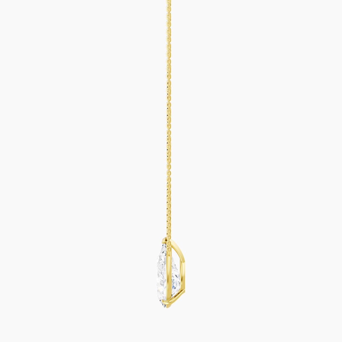 Solitaire | 18k Yellow Gold 5 ct White Lab Diamond Pear Pendant