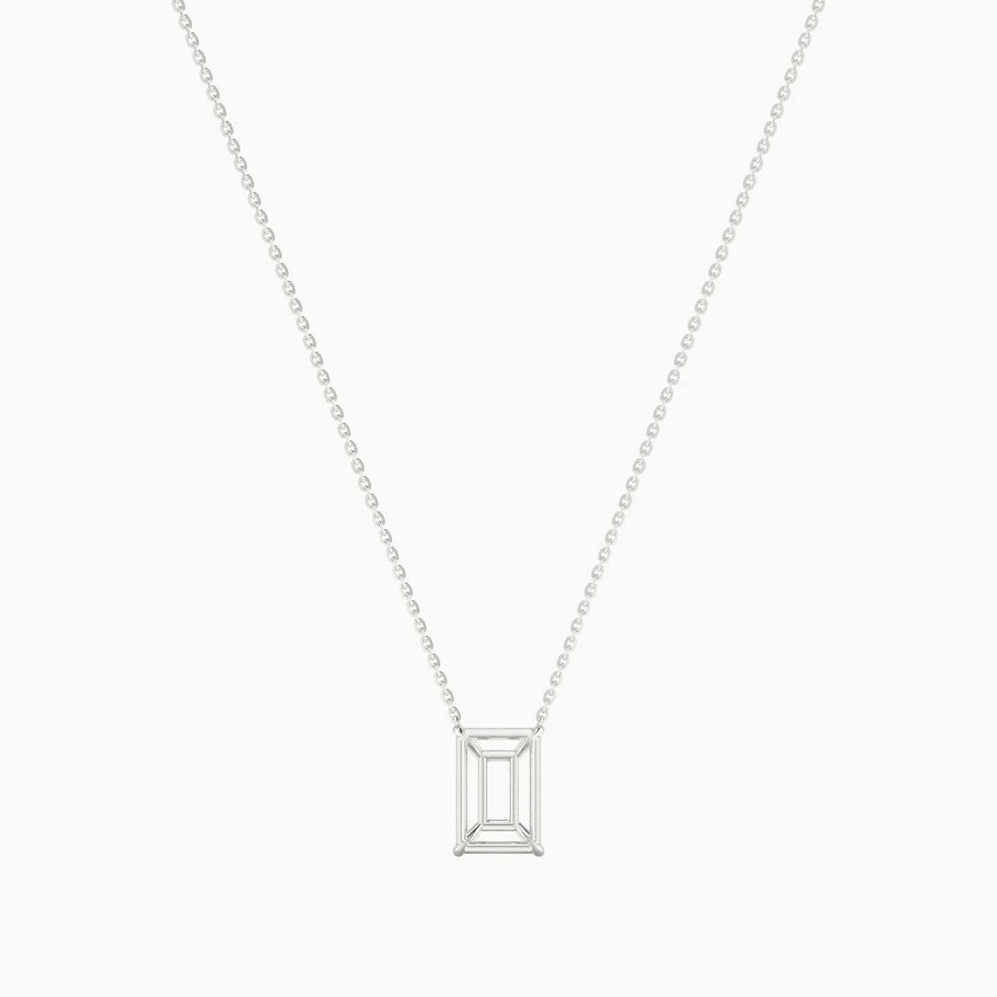 Solitaire | 18k White Gold 3-4.99 ct Radiant Cut Pendant Setting