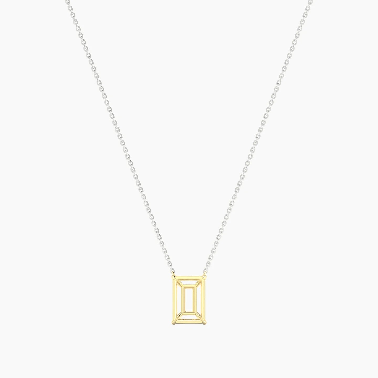 Solitaire | 18k White & Yellow Gold 3-4.99 ct Radiant Cut Pendant Setting