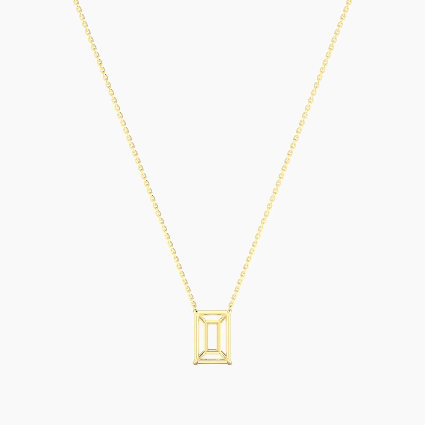 Solitaire | 18k Yellow Gold 3-4.99 ct Radiant Cut Pendant Setting