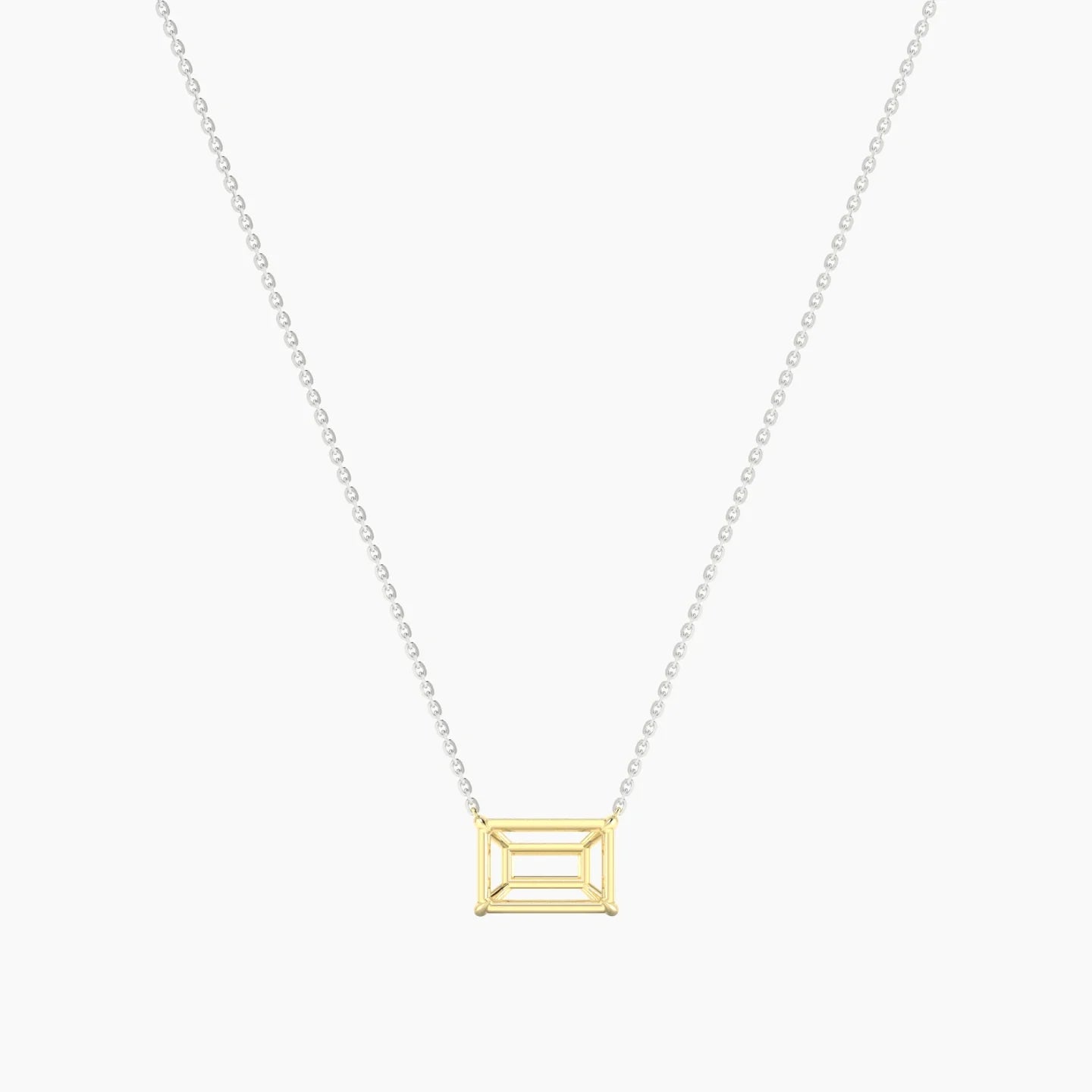 Solitaire | 18k White & Yellow Gold 3-4.99 ct Radiant Cut Pendant Setting