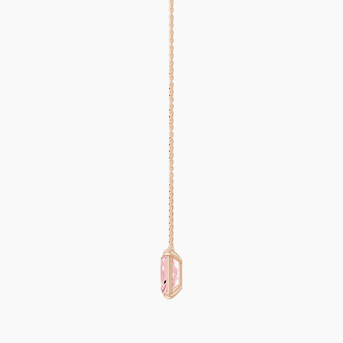 Solitaire | 18k Rose Gold 3 ct Pink Lab Diamond Radiant Pendant