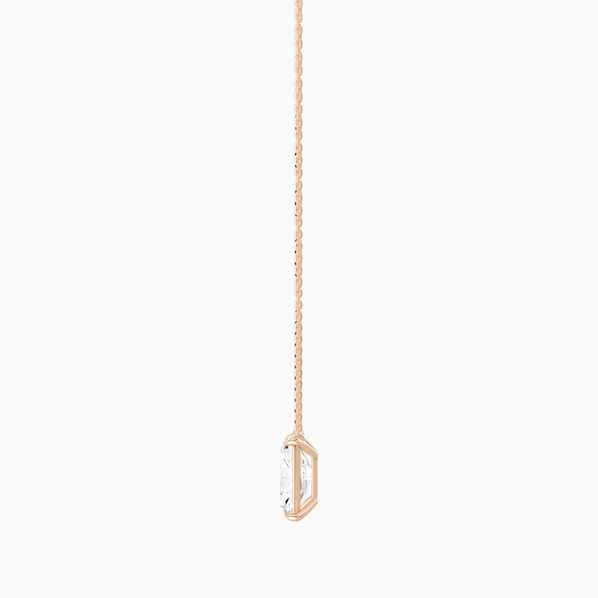 Solitaire | 18k Rose Gold 3 ct White Lab Diamond Radiant Pendant