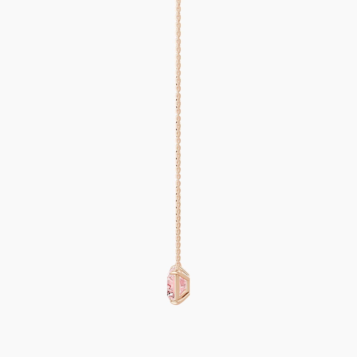 Solitaire | 18k Rose Gold 3 ct Pink Lab Diamond Radiant Pendant