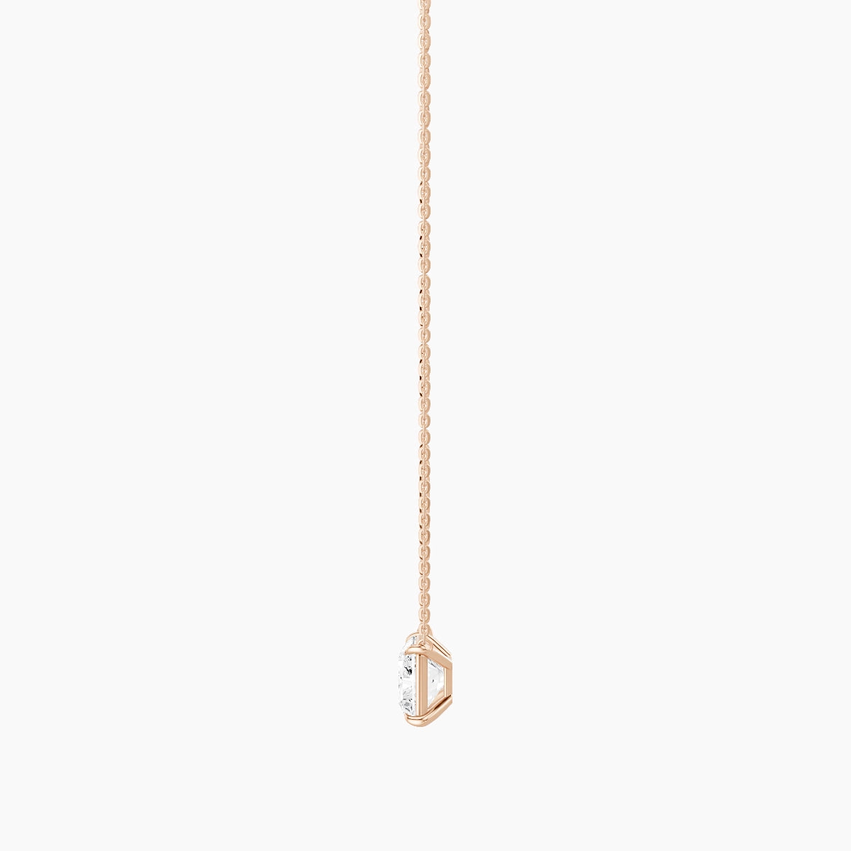 Solitaire | 18k Rose Gold 3 ct White Lab Diamond Radiant Pendant