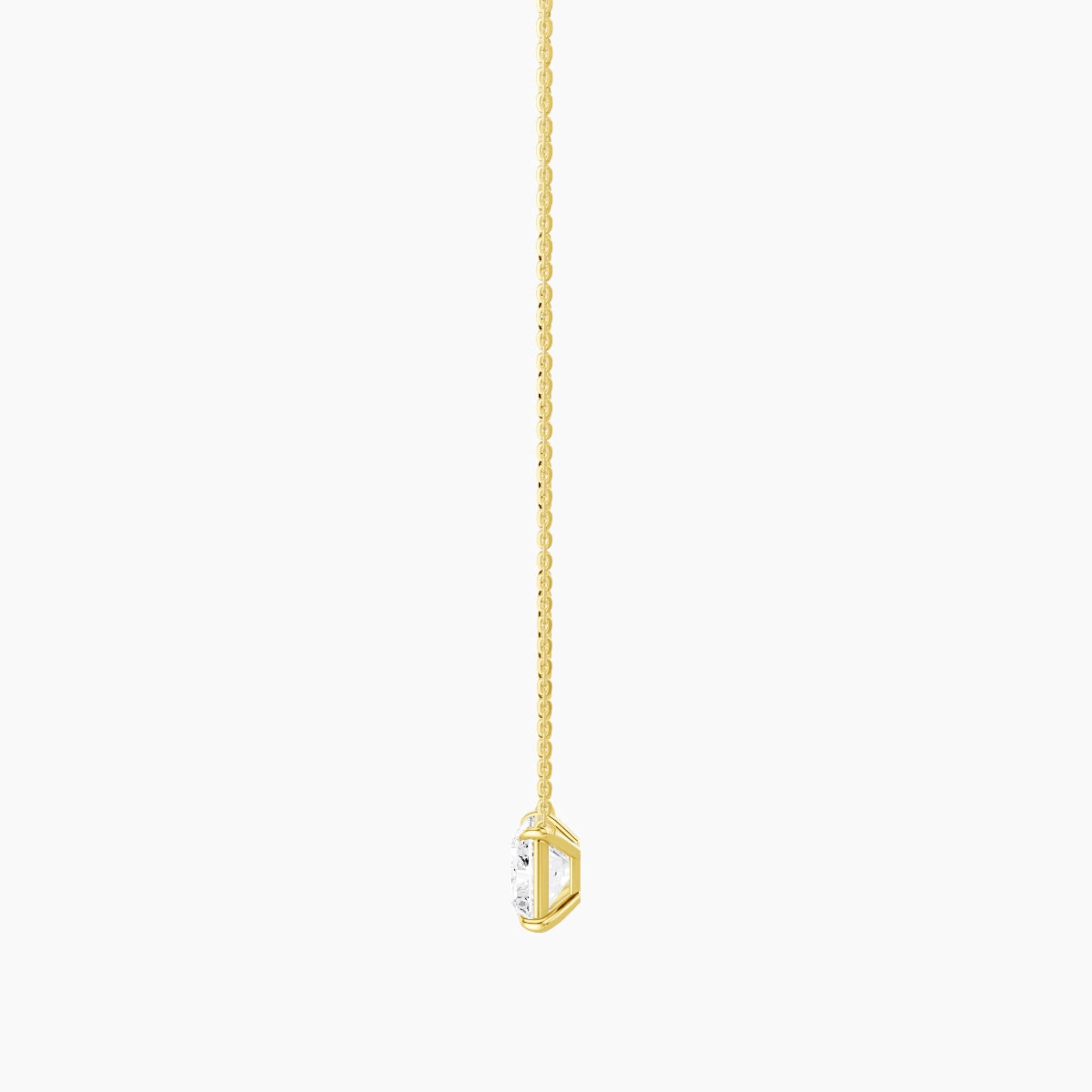 Solitaire | 18k Yellow Gold 3 ct White Lab Diamond Radiant Pendant