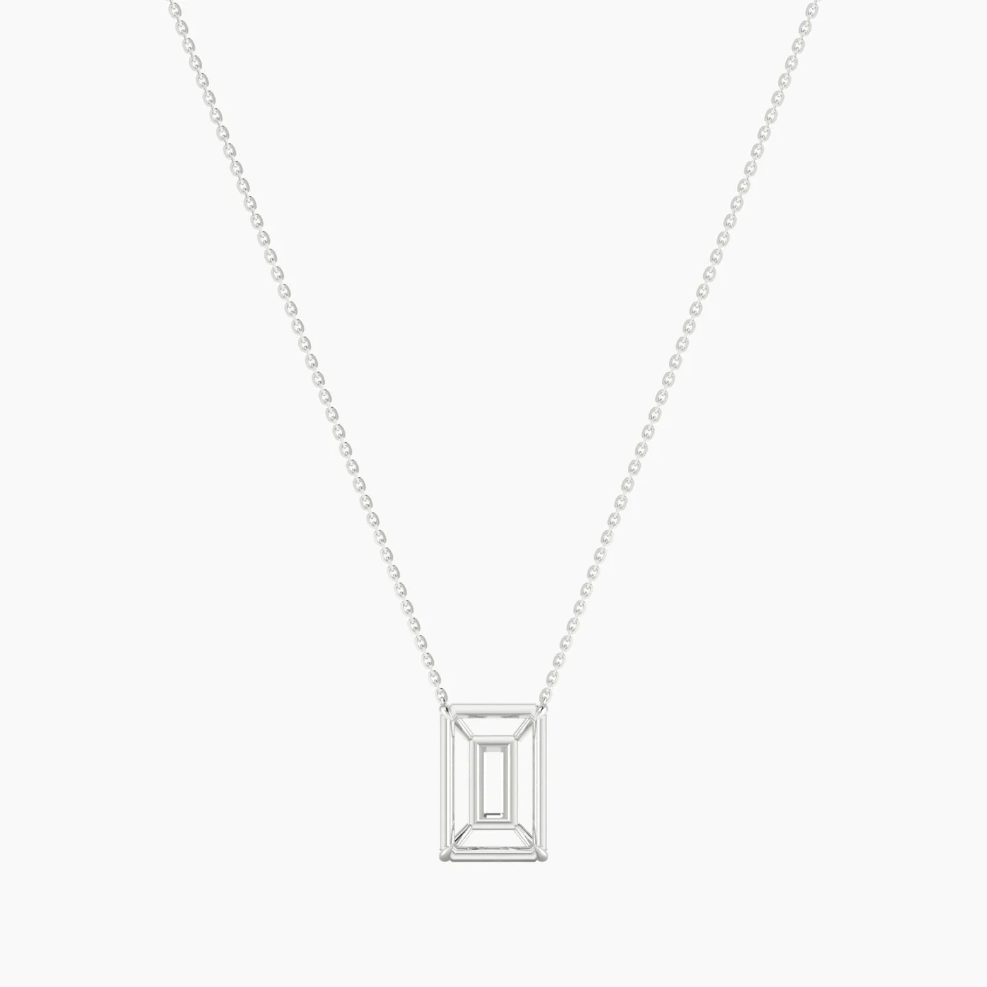 Solitaire | 18k White Gold 5-7.99 ct Radiant Cut Pendant Setting