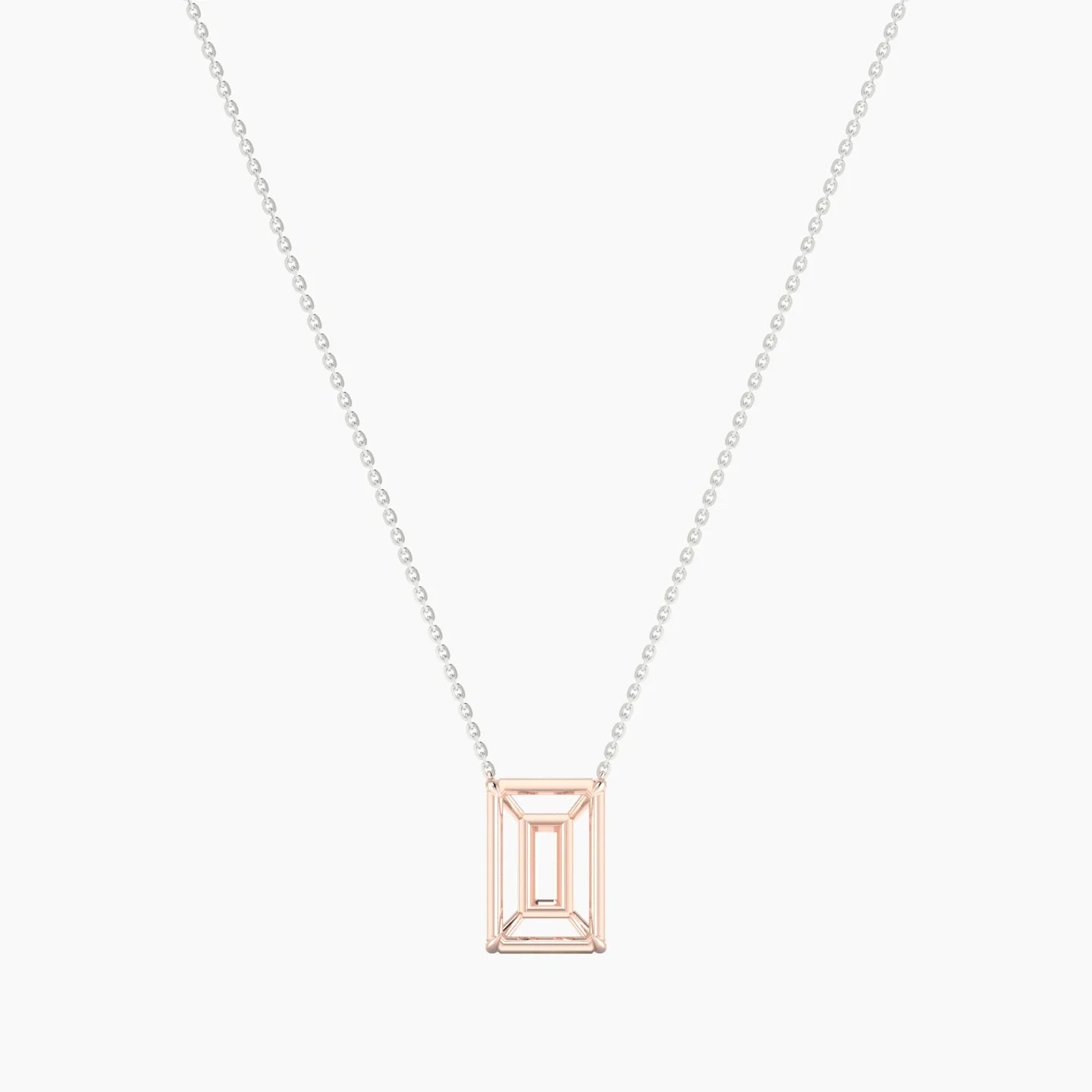 Solitaire | 18k White & Rose Gold 5-7.99 ct Radiant Cut Pendant Setting