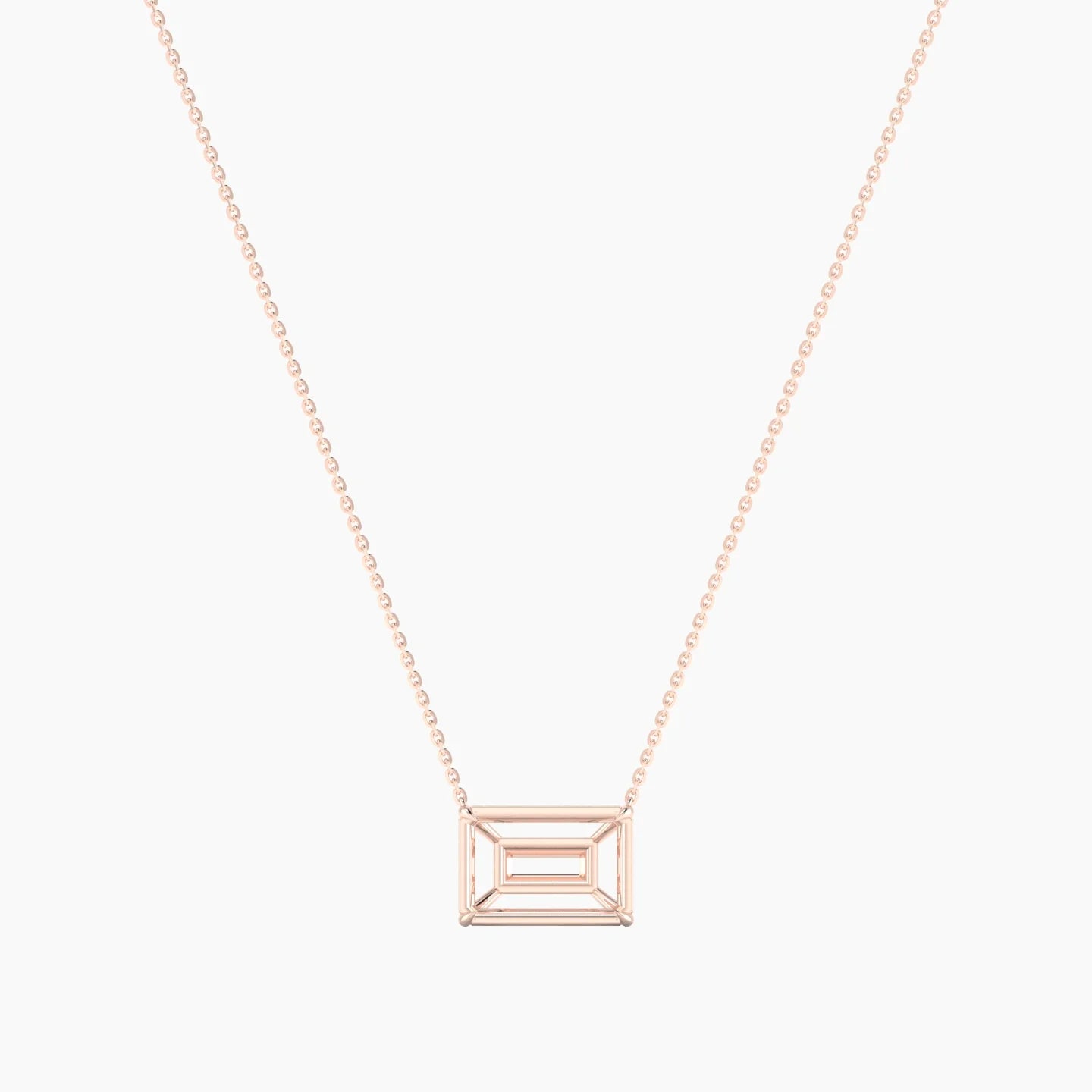 Solitaire | 18k Rose Gold 5-7.99 ct Radiant Cut Pendant Setting