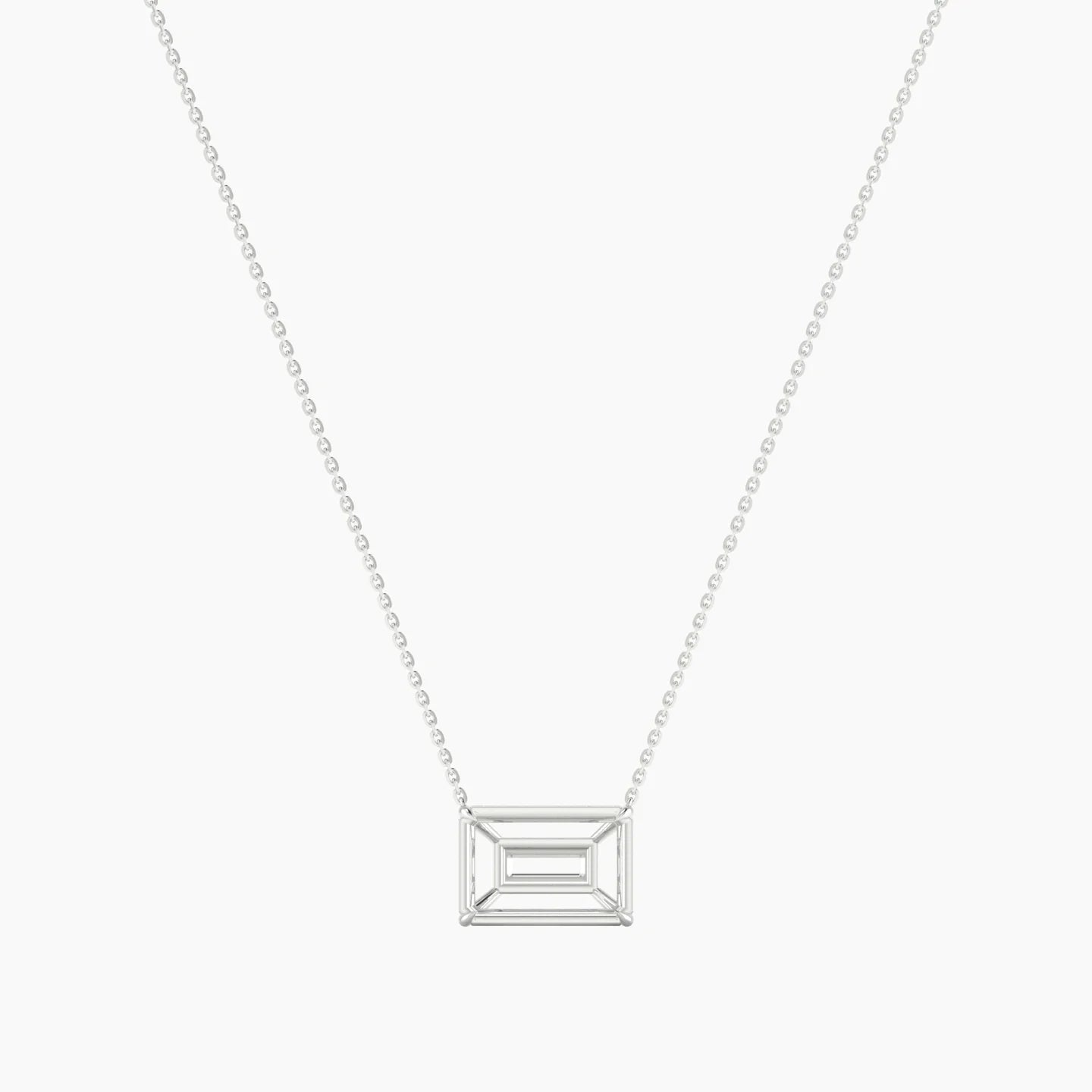 Solitaire | 18k White Gold 5-7.99 ct Radiant Cut Pendant Setting