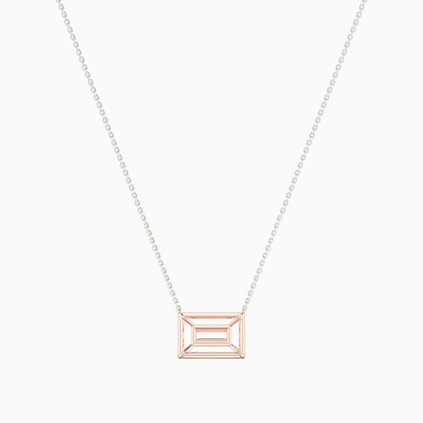 Solitaire | 18k White & Rose Gold 5-7.99 ct Radiant Cut Pendant Setting