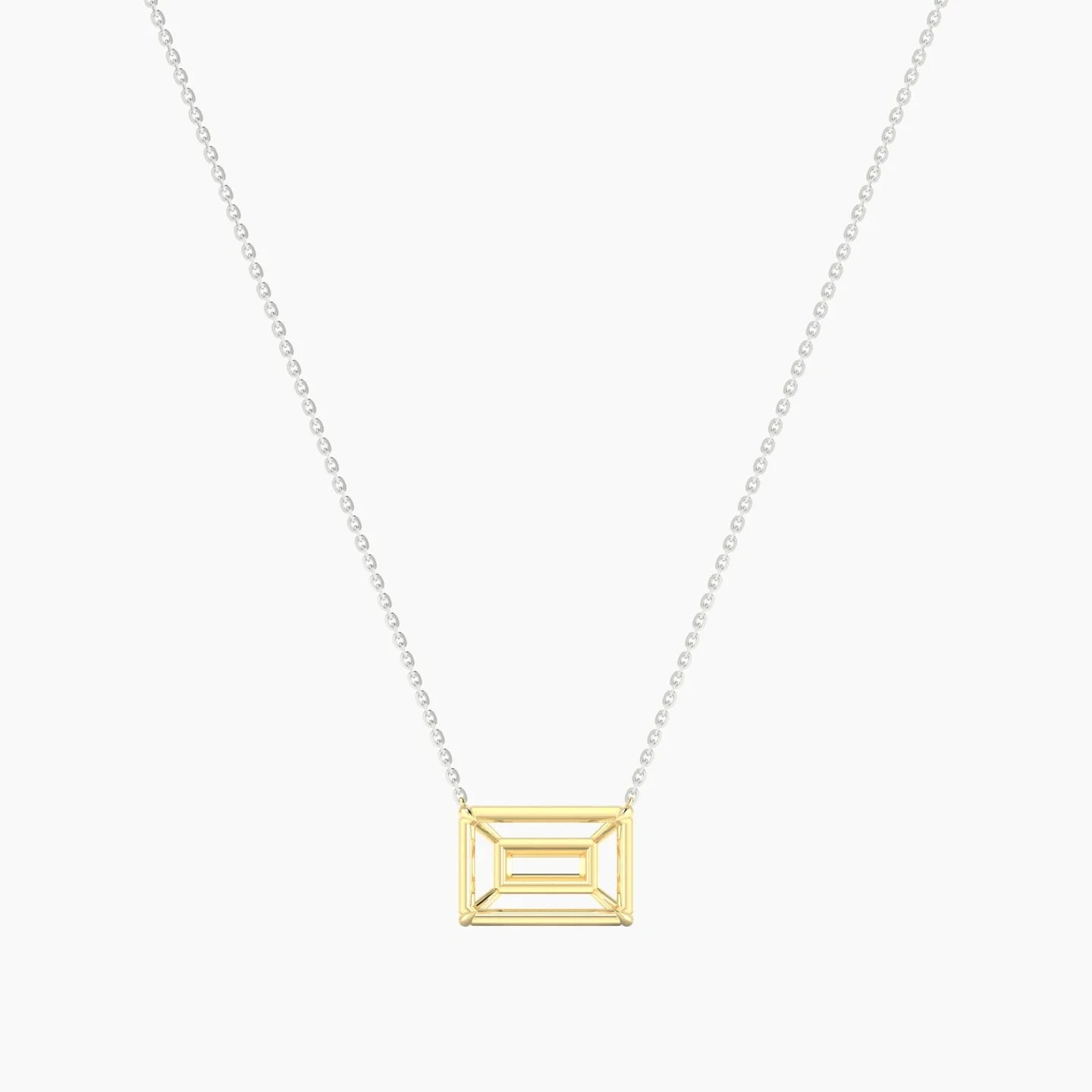 Solitaire | 18k White & Yellow Gold 5-7.99 ct Radiant Cut Pendant Setting