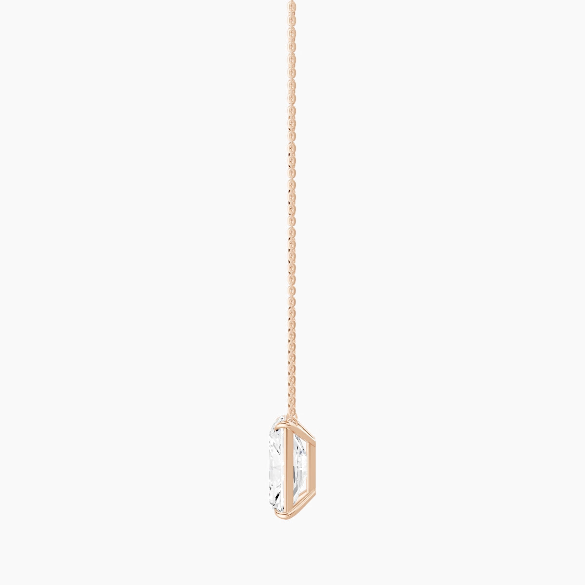 Solitaire | 18k Rose Gold 5 ct White Lab Diamond Radiant Pendant