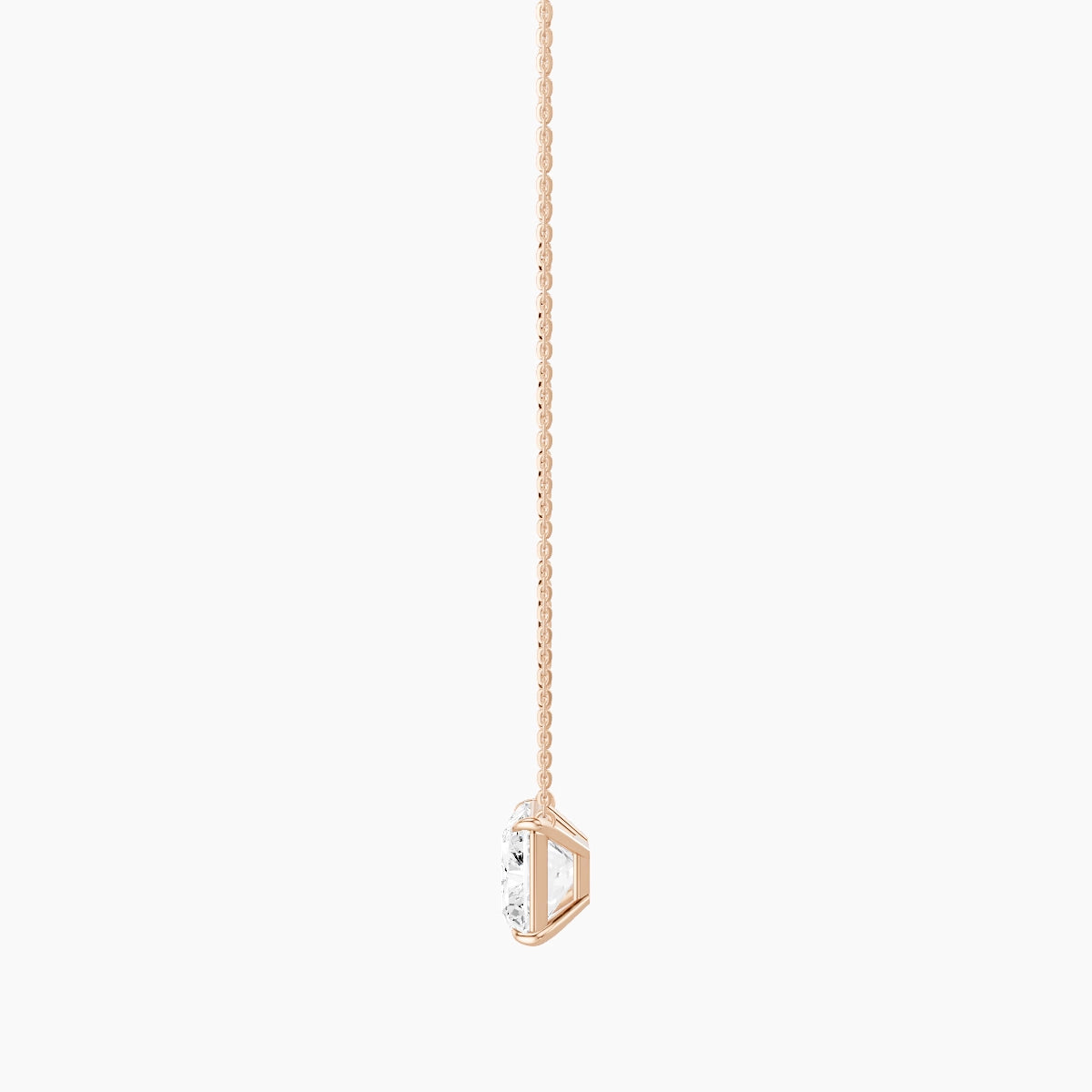 Solitaire | 18k Rose Gold 5 ct White Lab Diamond Radiant Pendant