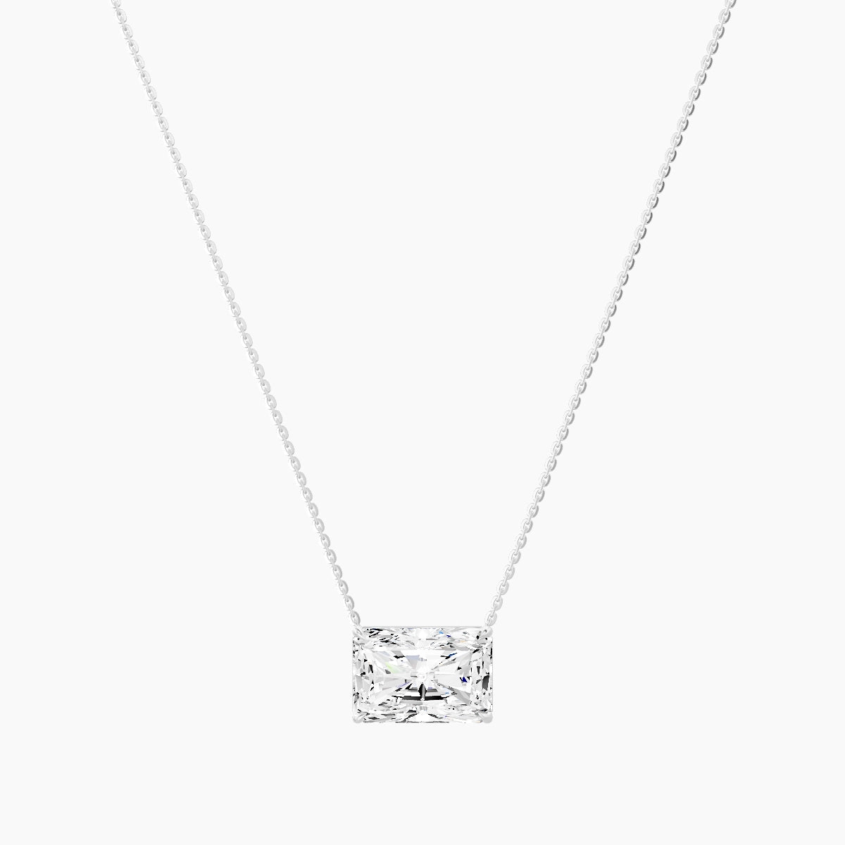 Solitaire | 18k White Gold 5 ct White Lab Diamond Radiant Pendant