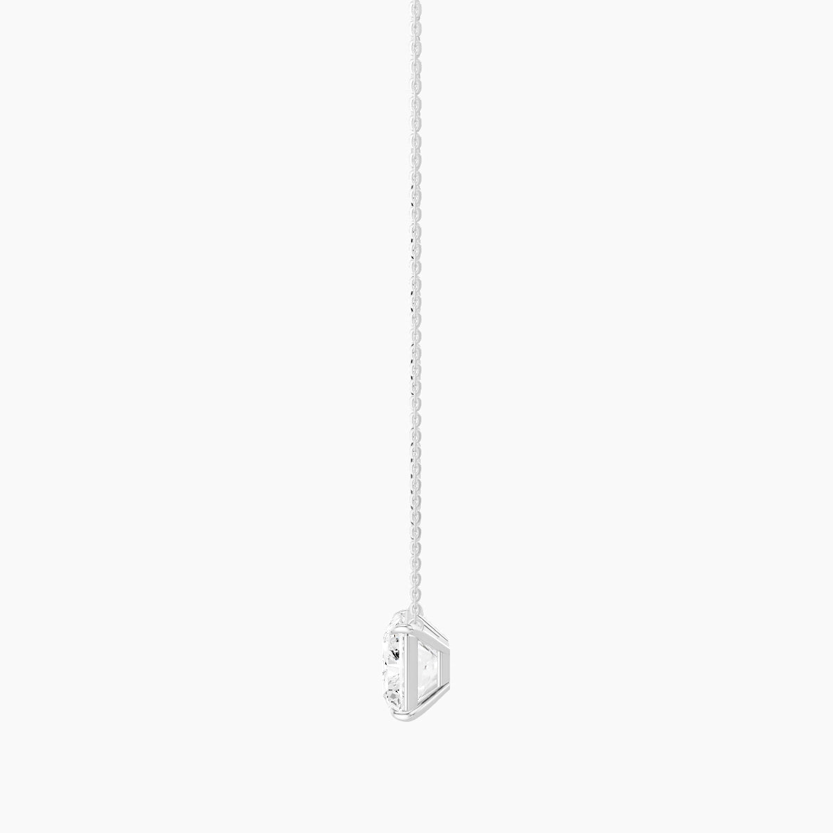 Solitaire | 18k White Gold 5 ct White Lab Diamond Radiant Pendant