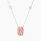 Cushion Pink Lab Diamond Pendant | Solitaire with Sautoir